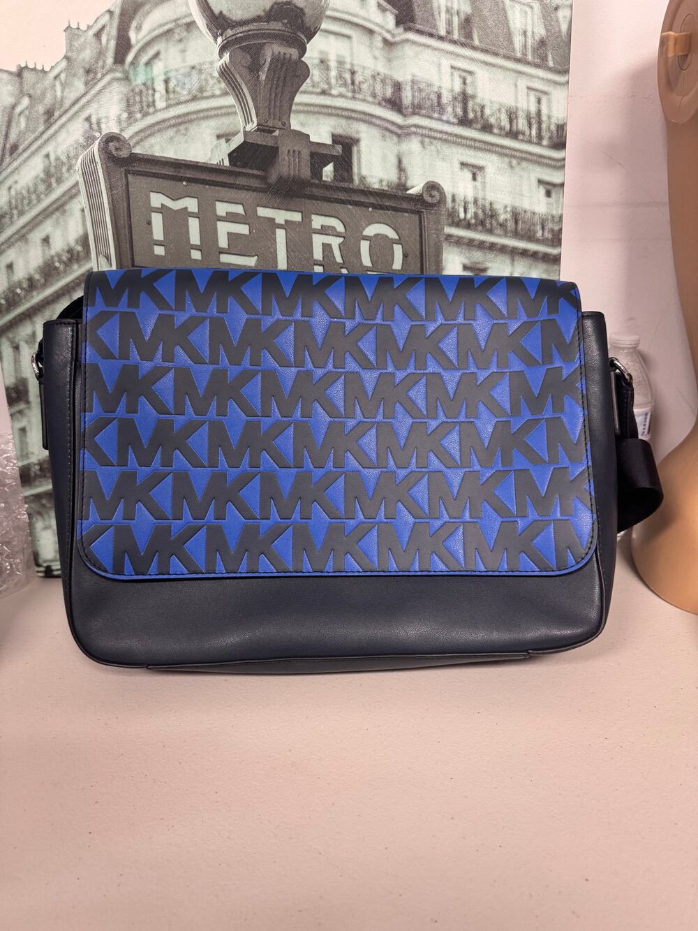Michael Kors 37S0LHRM2L Harrison Men's Signature Logo Messenger Bag